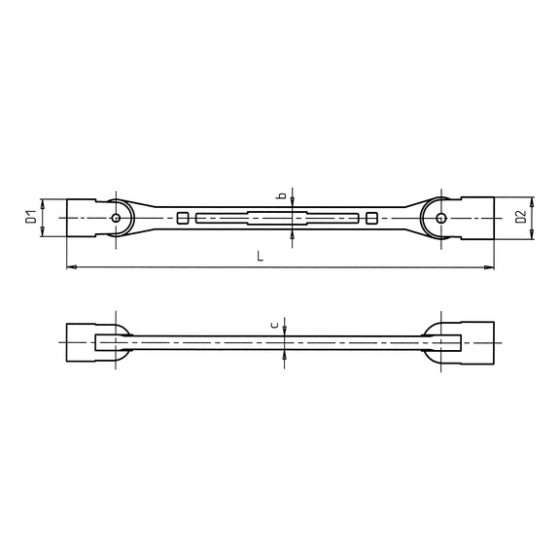Ключ торцевой трубчатый с шарнирной головкой Wurth WS17X19MM
