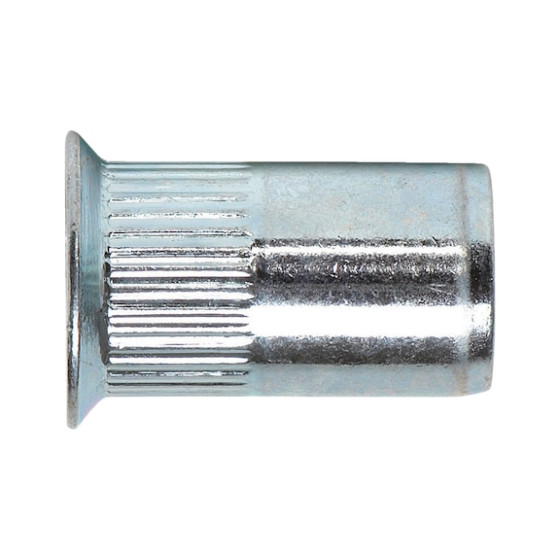 Резьбовая заклепка с потайной головкой и насечками