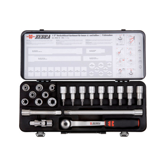 Набір торцевих головок Wurth 1/2" Е10-24/ТХ20-60 21 шт.