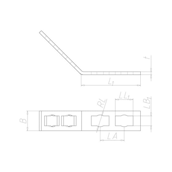 VARIFIX-Соединит. уголок 45 град. 4 отв. перекл.