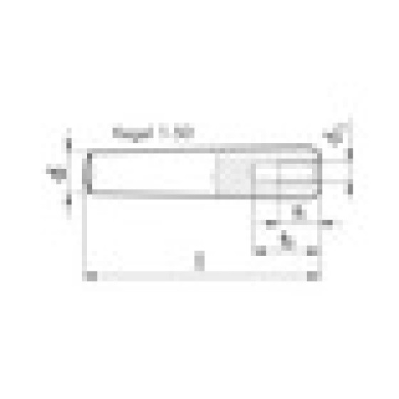 Конический штифт с внутренней резьбой, незакаленный 8X50