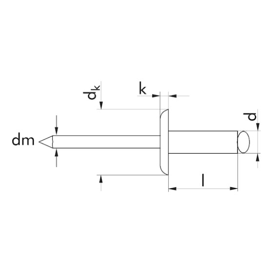 Сліпа заклепка з великою круглою головкою