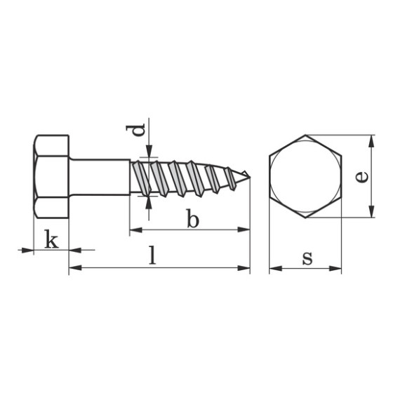 Шуруп з шестигранною головою DIN571, SW10, 6x140