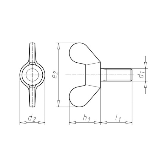 Барашковый болт, круглые лепестки