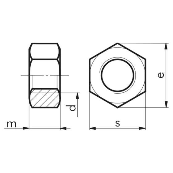 Шестигранна гайка з дрібною різьбою