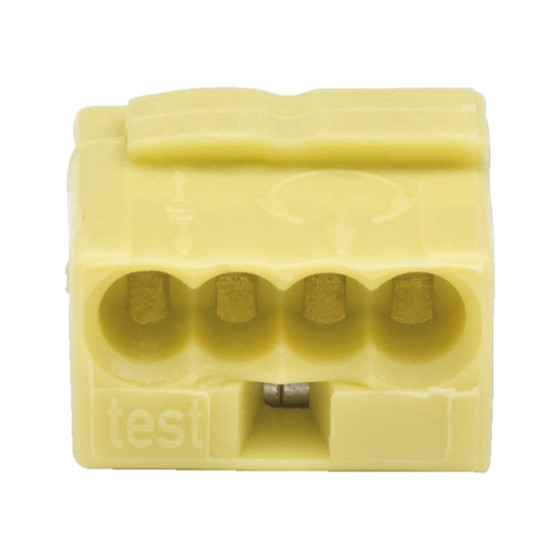 Фото - 1 - Клема мікро вставна, 4x(0,6-0,8 мм), жовта