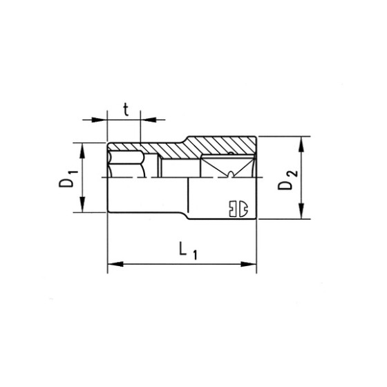 Торцевая головка Wurth 1/2" SW20 12-гранная