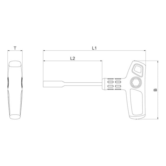 Викрутка з Т-подібною ручкою, зовн. шестигранник, 8х265