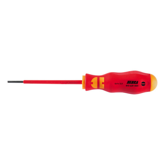 Отвертка VDE ZEBRA®, плоский шлиц, 1,2X6,5X150