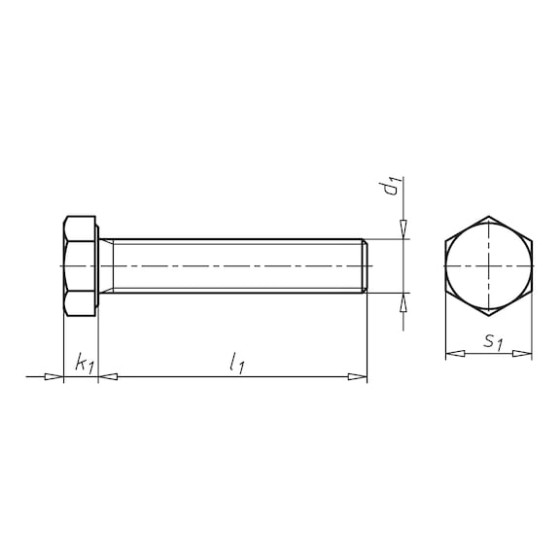 Болт метричний ISO4017, нерж.сталь А2-70, M14x100