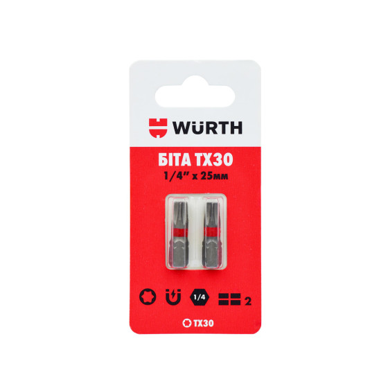 Бита TX30, 1/4IN, L25 мм, 2 шт. в блистере