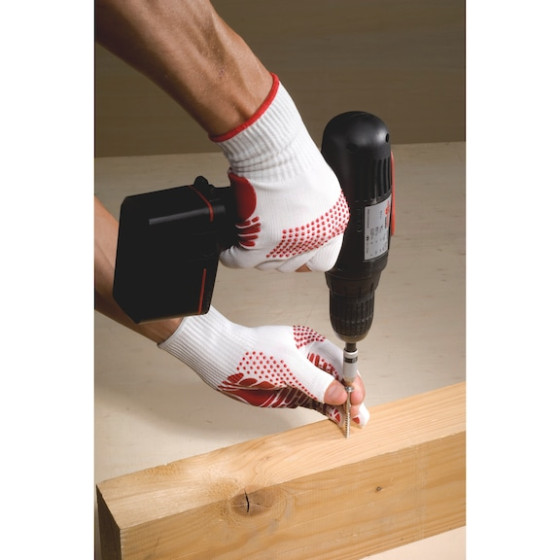 Рукавиці захисні в’язані ПВХ крапки TOP-FLEX, білі, пара, розмір 8