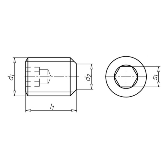 Гвинт установочний TRNC-ISO4026-45H-IH3-M6X4