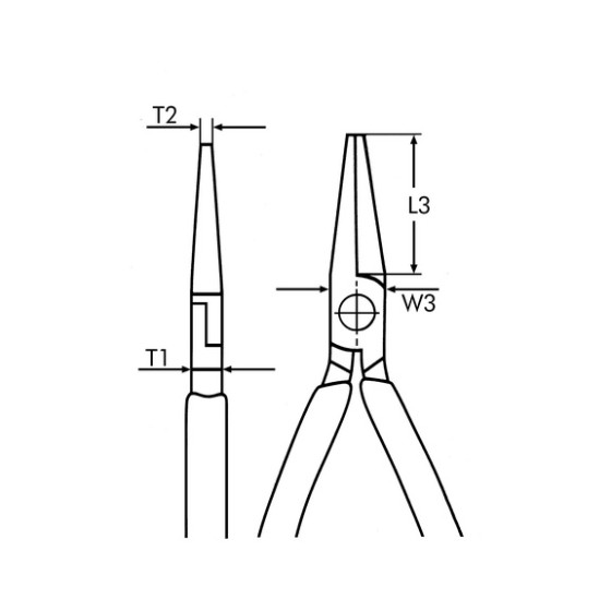 Гострогубці прямі, VDE, L200 mm